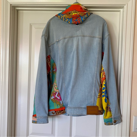 NWT VERSACE Mixed Media Denim Jacket - Picture 3 of 16